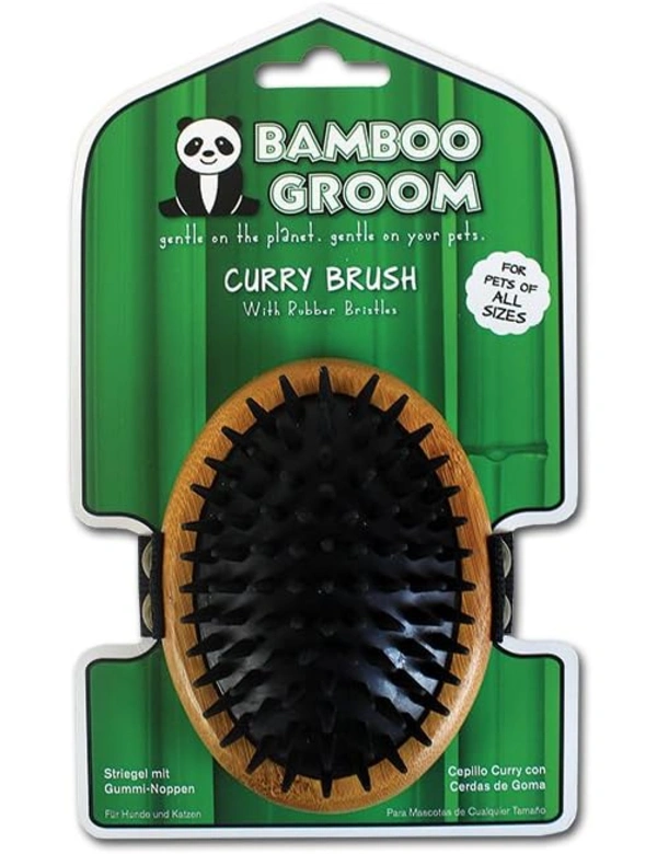 BAMBOO GROOM Striegel mit Gummiborsten