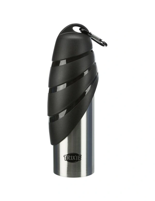 TRIXIE Edelstahl-Flasche mit Trinknapf