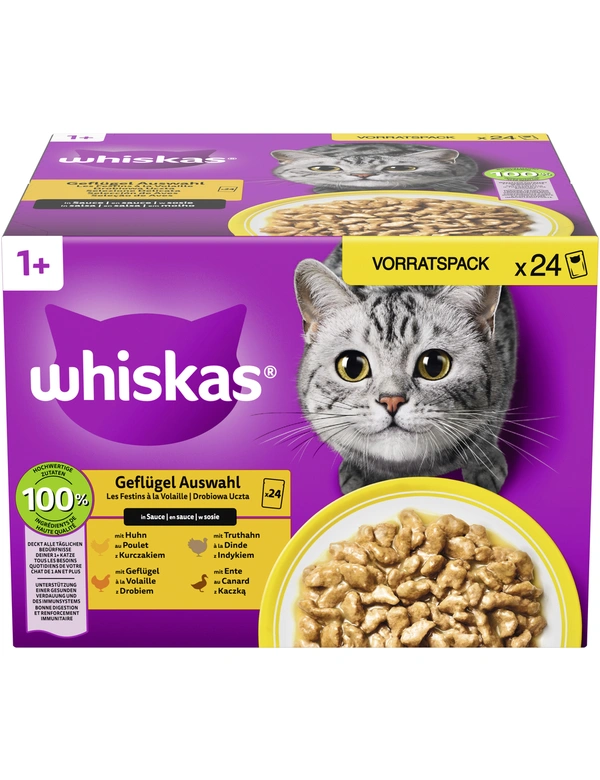 whiskas 1+ Geflügel Auswahl in Sauce