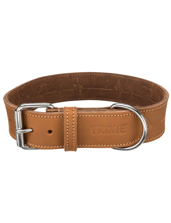 TRIXIE Rustic Fettleder-Halsband Heartbeat