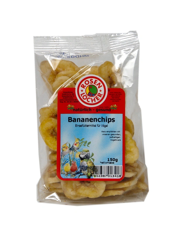 Rosenlöcher Bananenchips für Ziervögel