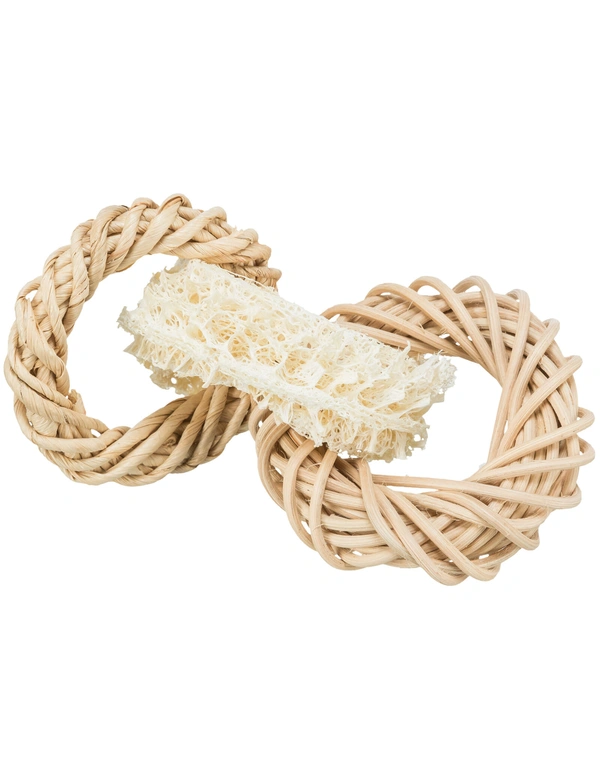 TRIXIE Luffaring mit Rattan- und Maisblatt-Ring