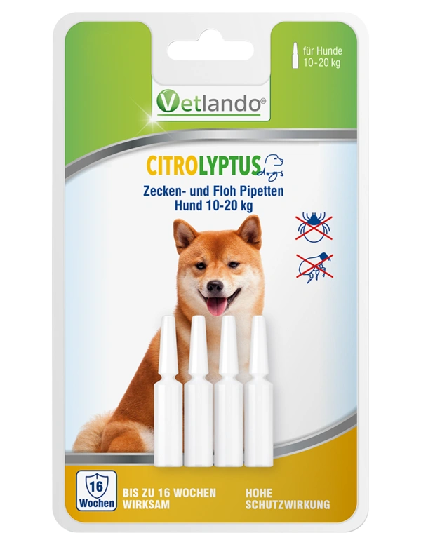 Vetlando Citrolyptus Zecken- und Floh Spot On Pipetten für Hunde