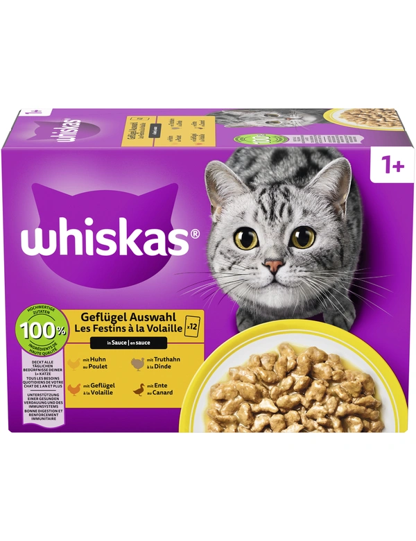 whiskas 1+ Geflügel Auswahl in Sauce