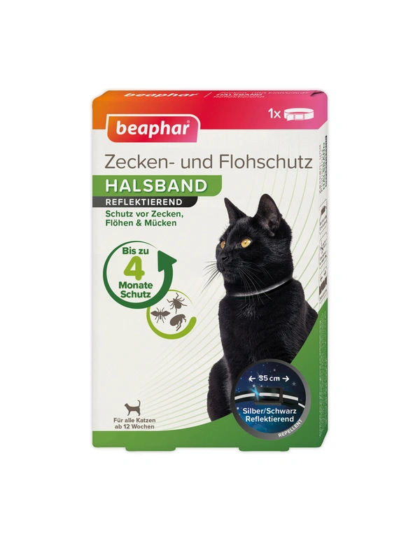 beaphar Zecken- und Flohschutz Halsband reflektierend für Katzen