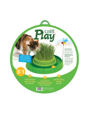 catit Play 3in1 Ballspielzeug für Spielschienen mit Katzengras