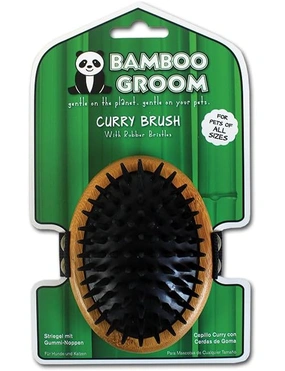 BAMBOO GROOM Striegel mit Gummiborsten