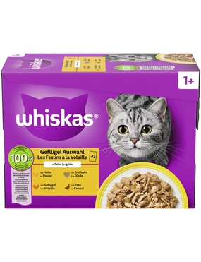 whiskas 1+ Geflügel Auswahl in Gelee