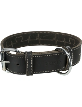 TRIXIE Rustic Fettleder-Halsband Heartbeat
