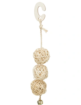 TRIXIE 3er Rattanball mit Glocke